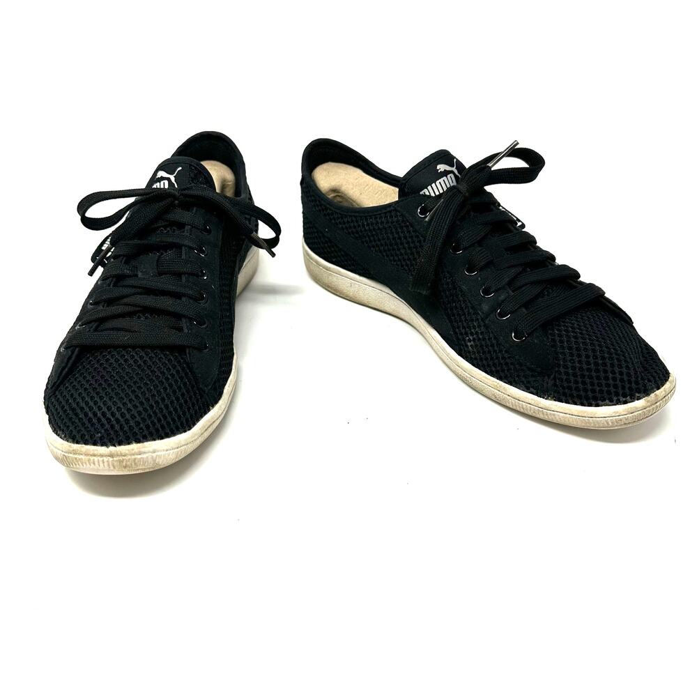 Puma Size 8.5 Sneakers Black w/ White Soles Laced Up Athletic Sports Gym
